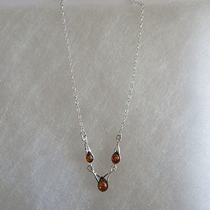 Collier Andrea  - bijou ambre et argent